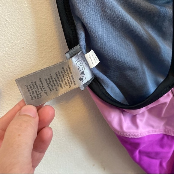 Champion Purple and Black Color block one piece swimsuit M - Picture 4 of 5